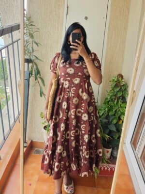 Chocolate pure cotton gown.