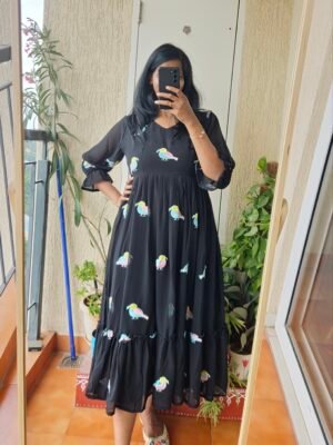 Birdie Black georgette dress