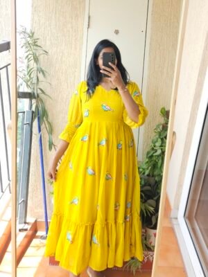 Birdie yellow georgette dress.