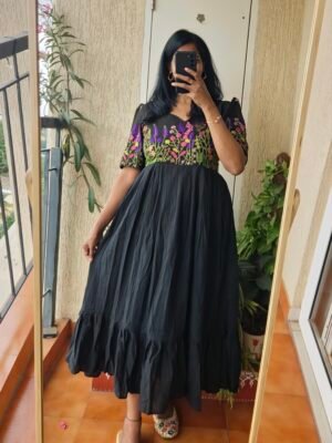 Noir Black Mul cotton dress.