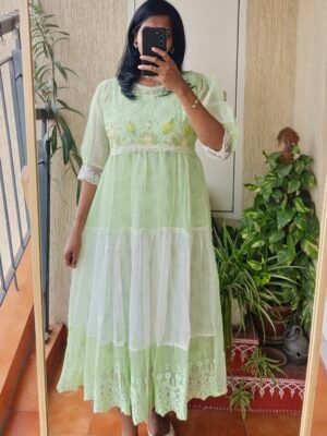 Pista green Kota dress.