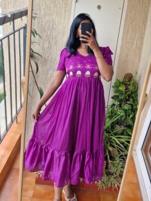 .Purple Coastal chinon frock.