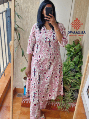 Blush pink printed cotton co-ord set