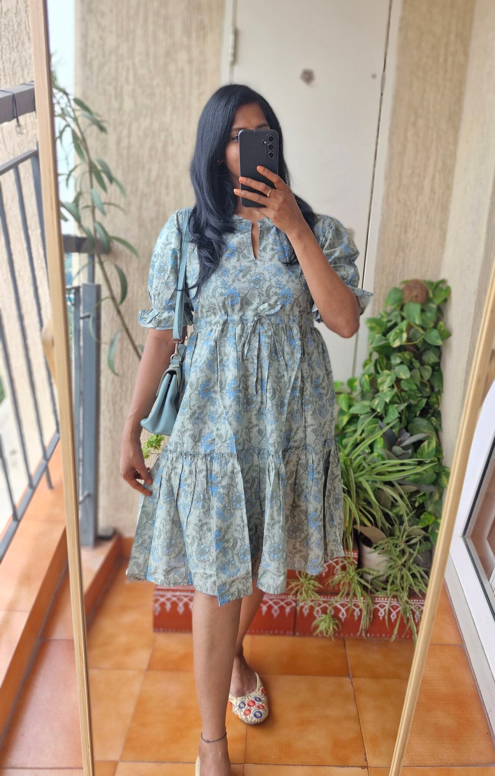 Grey floral cotton dress come tunic - Image 3