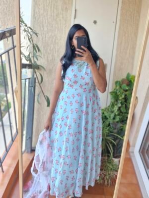 Mint green georgette dress