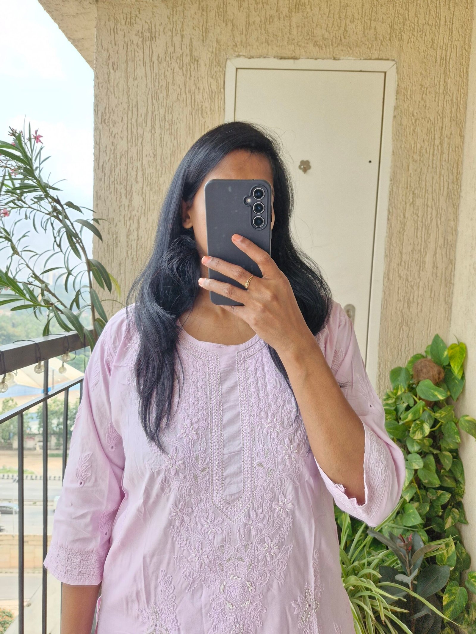 Lilac chikankari rayon Co-ord set. - Image 2