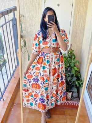 Boho floral Rayon Dress.