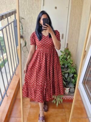 Rust Red cotton dress.