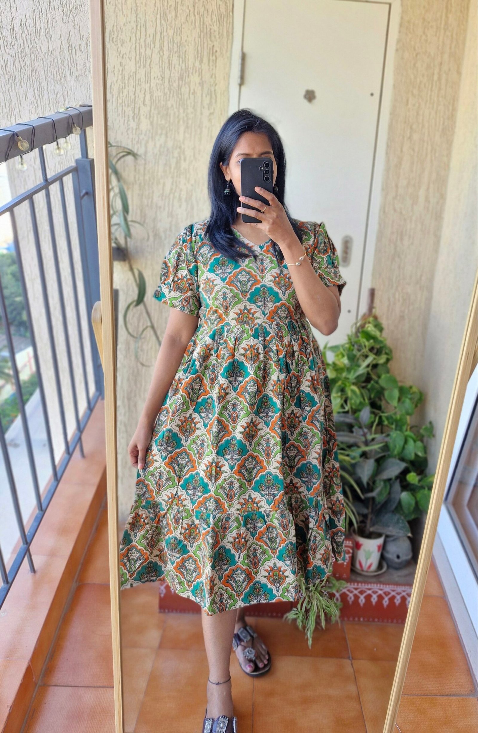 Green multi kalamkaari kurti dress - Image 3
