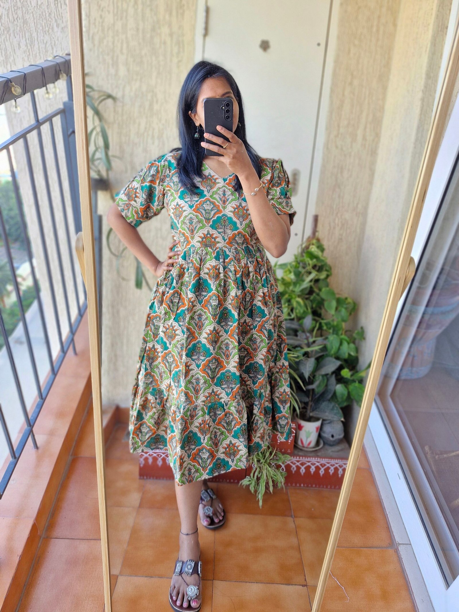 Green multi kalamkaari kurti dress - Image 4