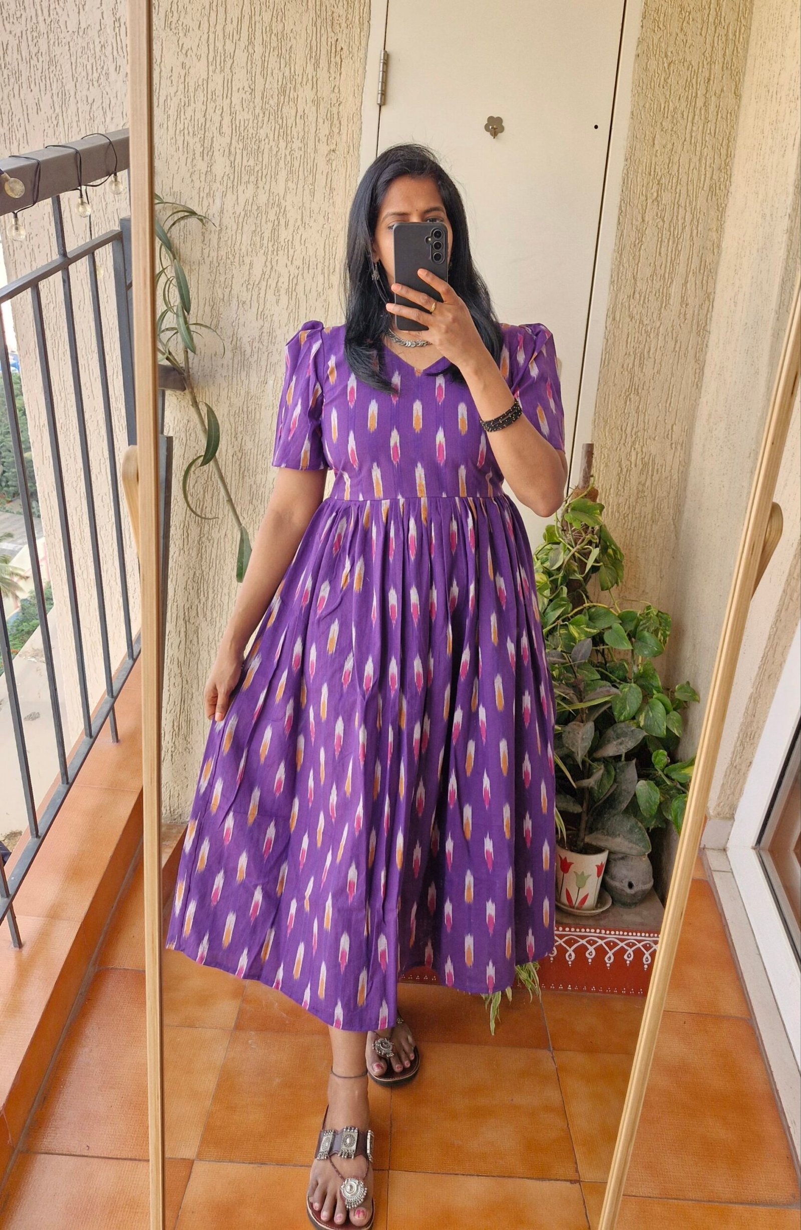 Purple Ikkath dress - Image 2