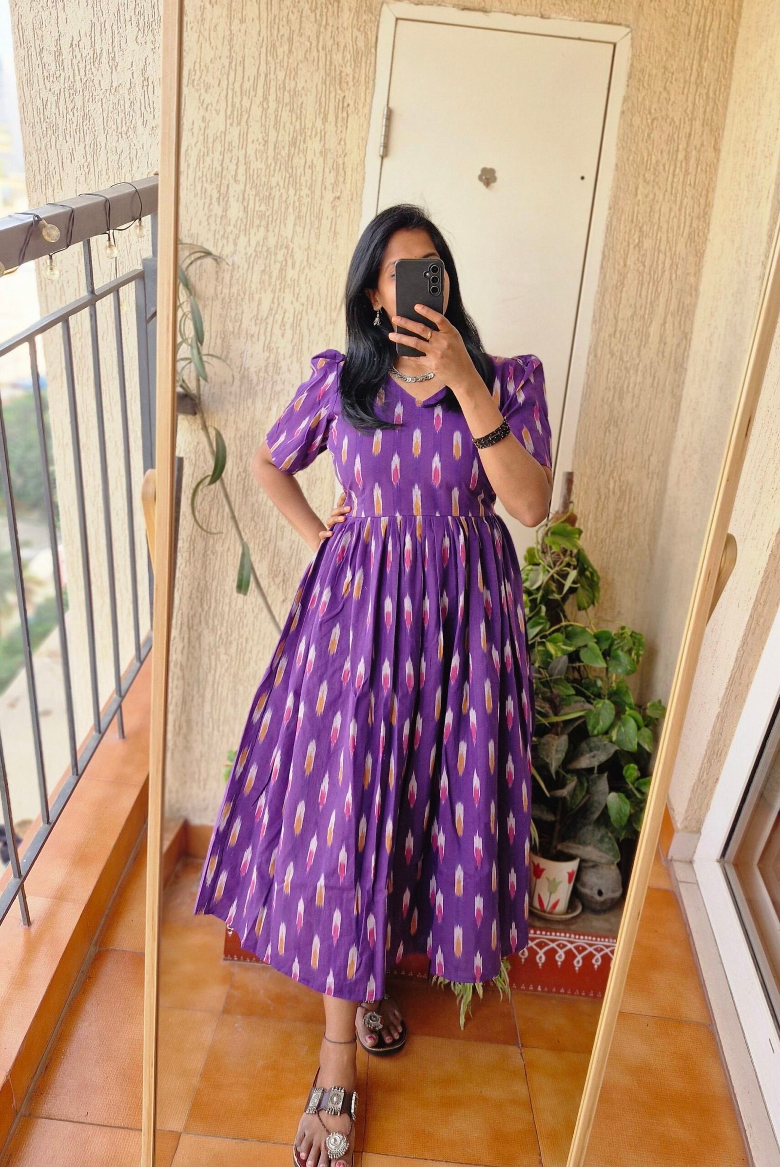 Purple Ikkath dress - Image 5