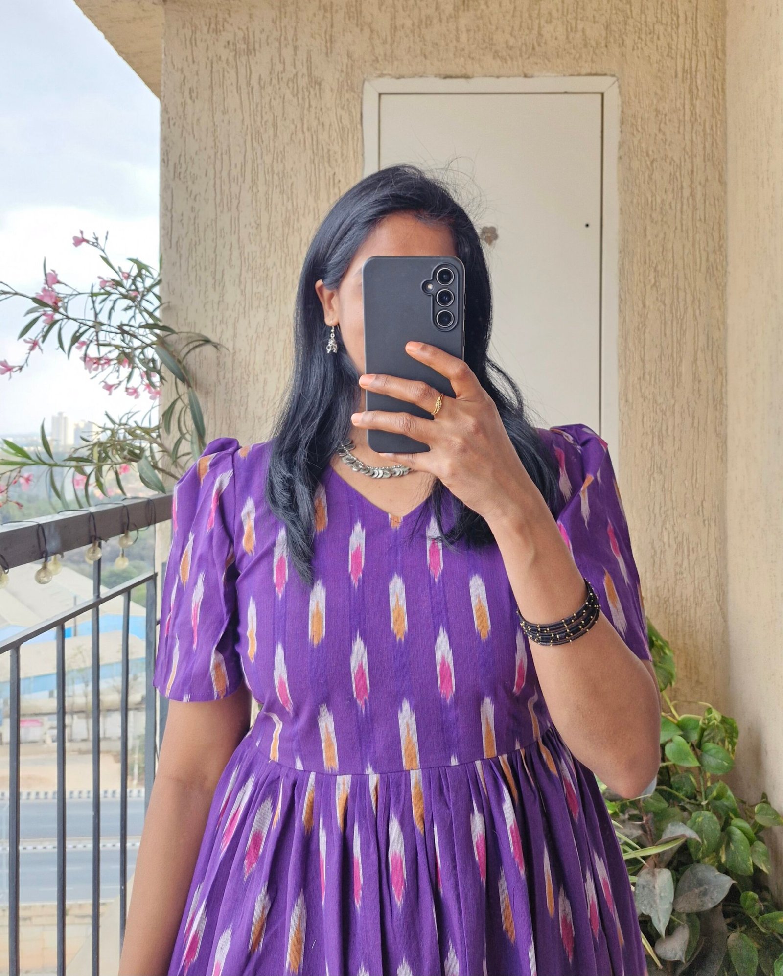 Purple Ikkath dress - Image 6