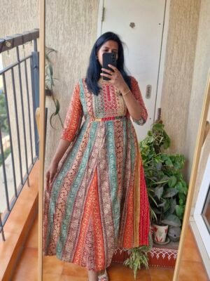 Multi Rayon embroidery dress.