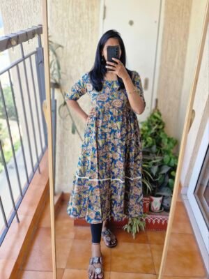 Blue Kalamkaari Kurti dress