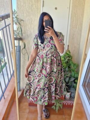 Black floral kalamkari dress
