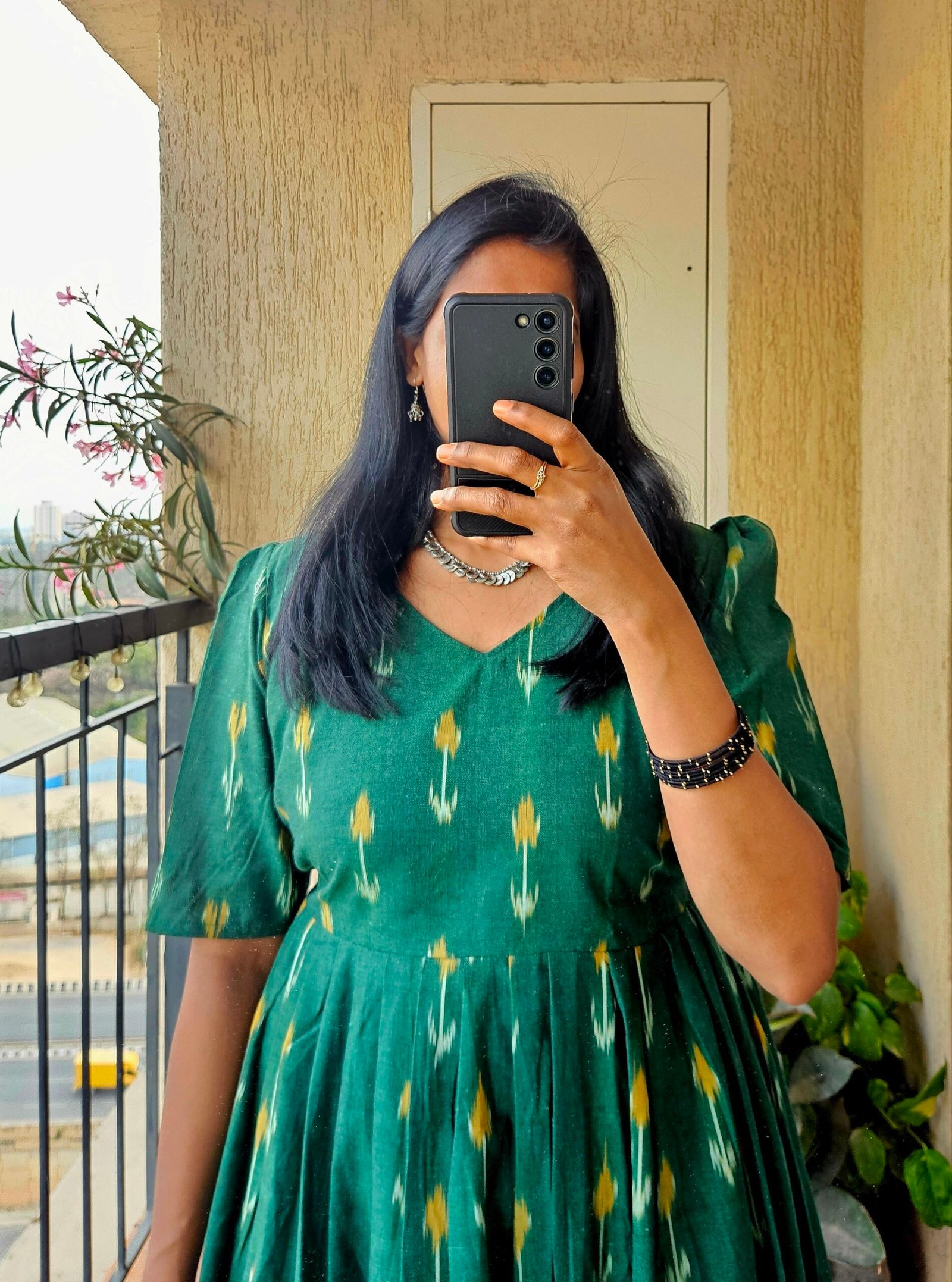 Green Ikkath dress - Image 6