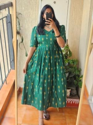 Green Ikkath dress
