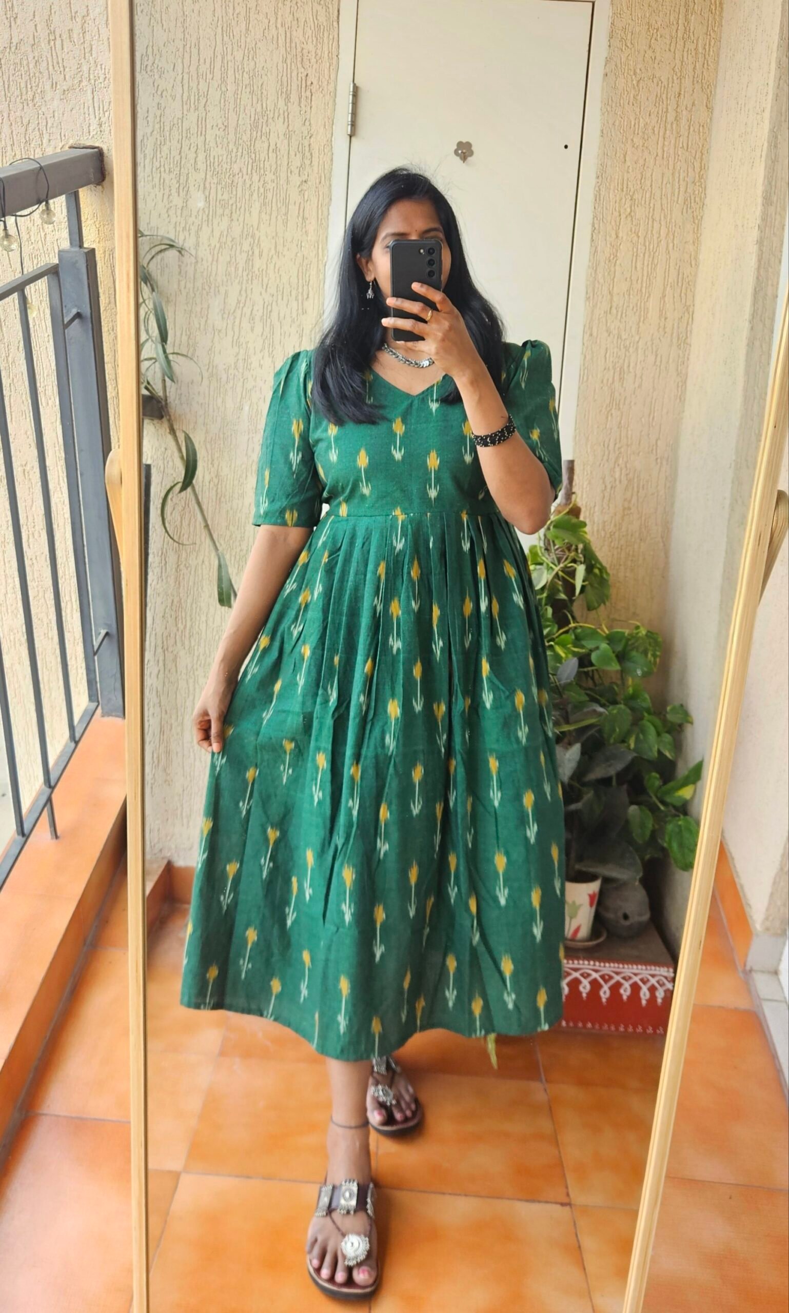 Green Ikkath dress