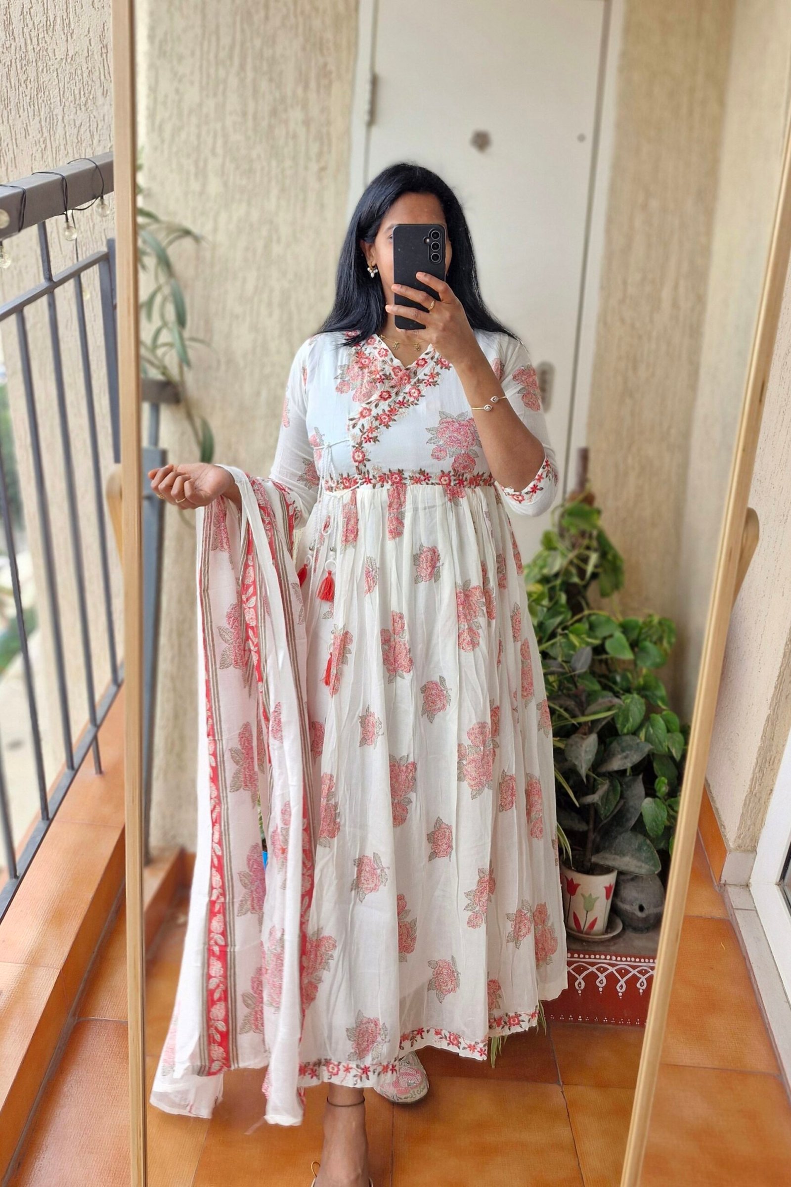 Orangle mul cotton kurta set.