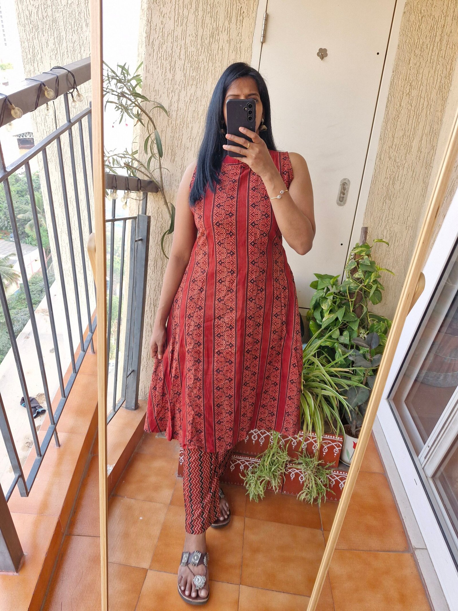 Rustic Red handloom cotton Co-ord set - Image 3