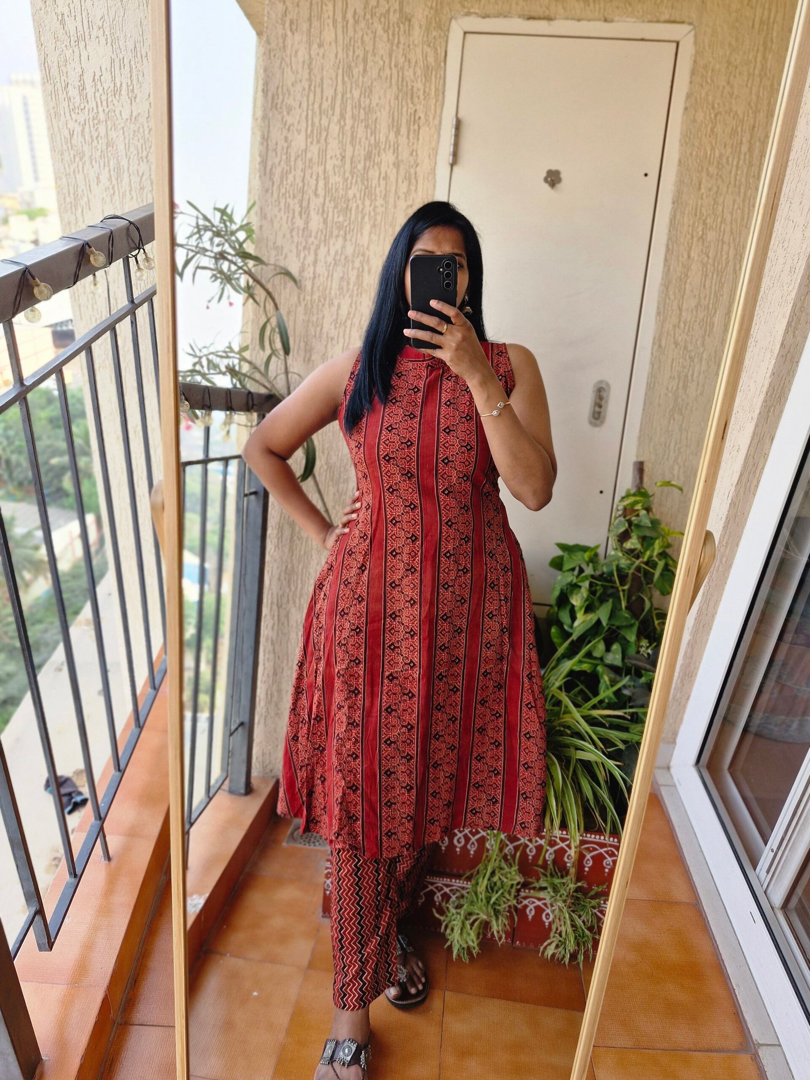 Rustic Red handloom cotton Co-ord set - Image 4