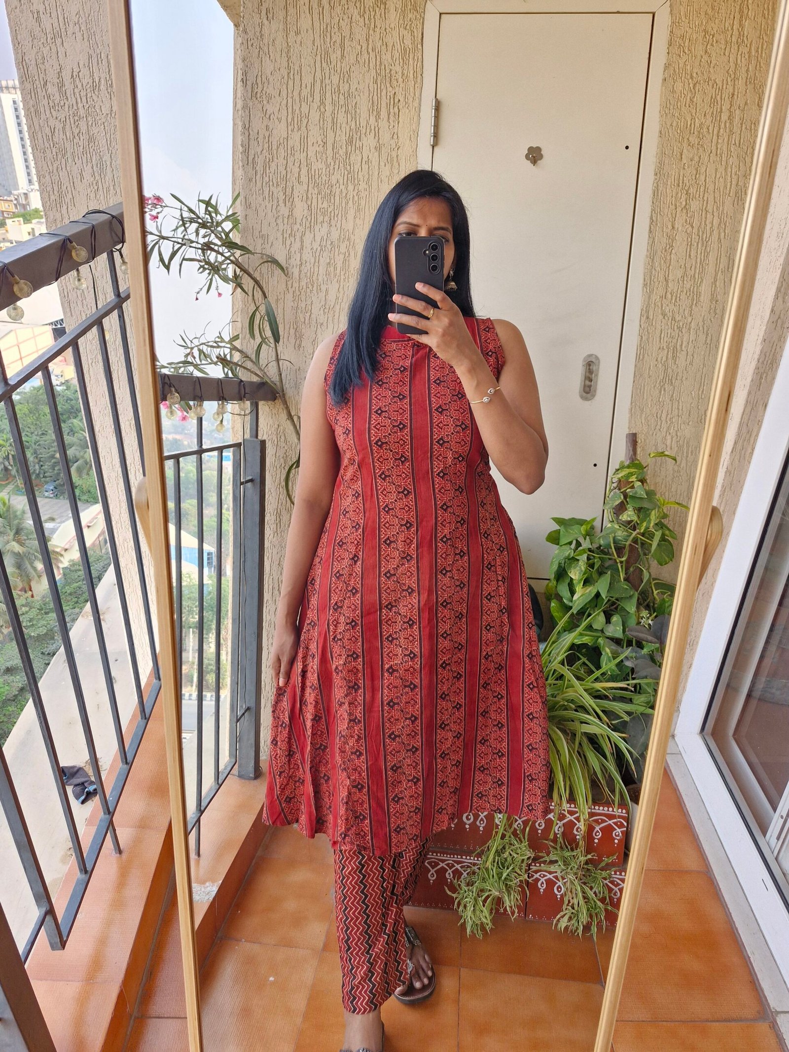 Rustic Red handloom cotton Co-ord set - Image 2