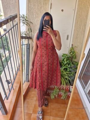 Rustic Red handloom cotton Co-ord set