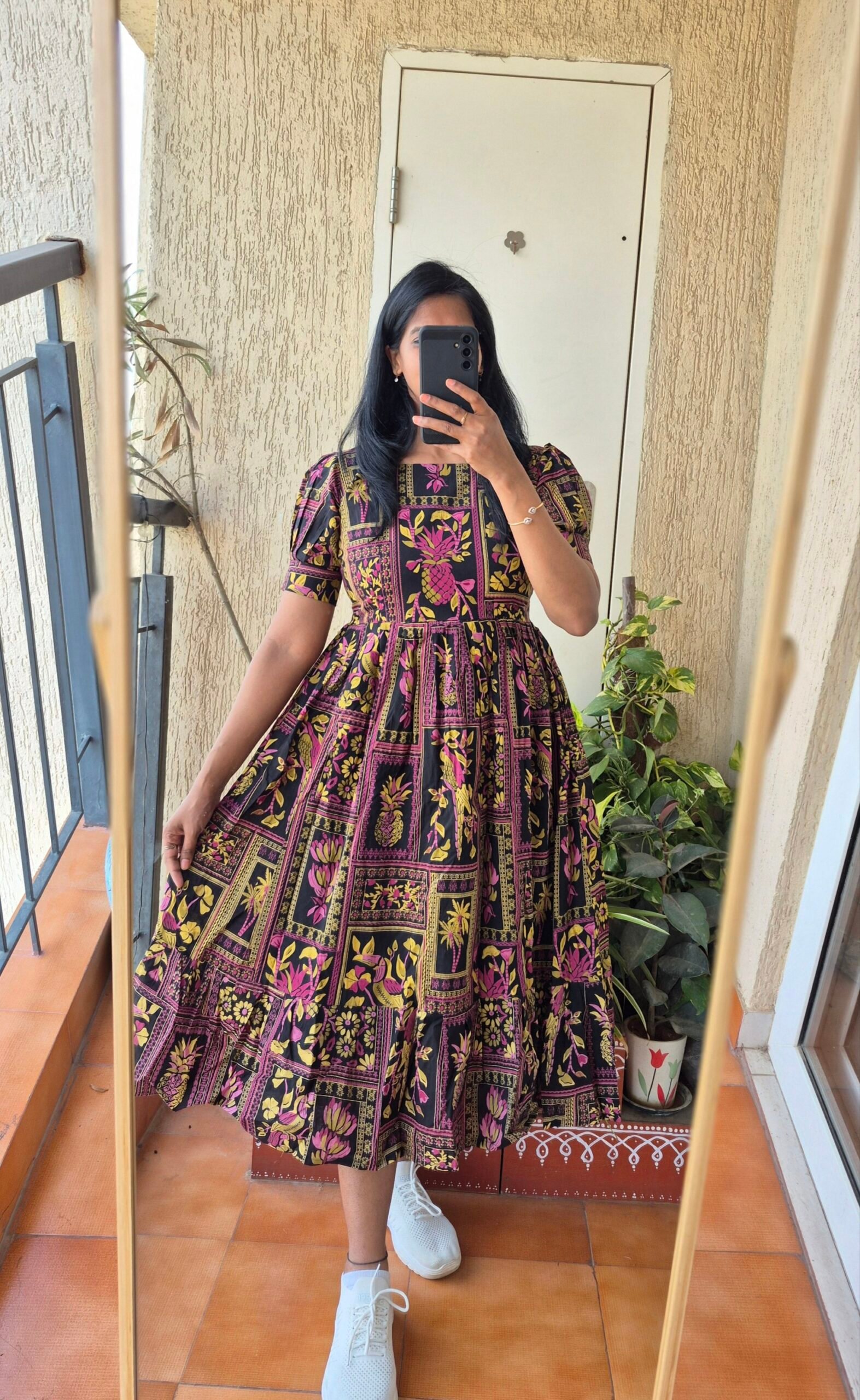 Black Macaw cotton dress. - Image 3
