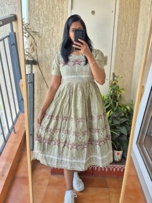 Pista Green vintage cotton dress.