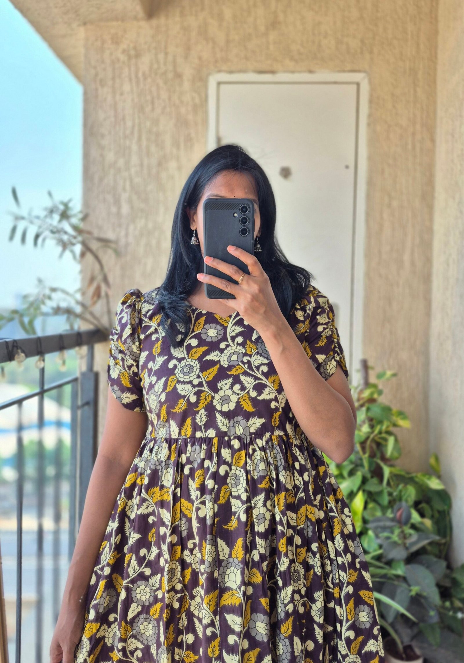 Brown Kalamkari print cotton dress. - Image 4