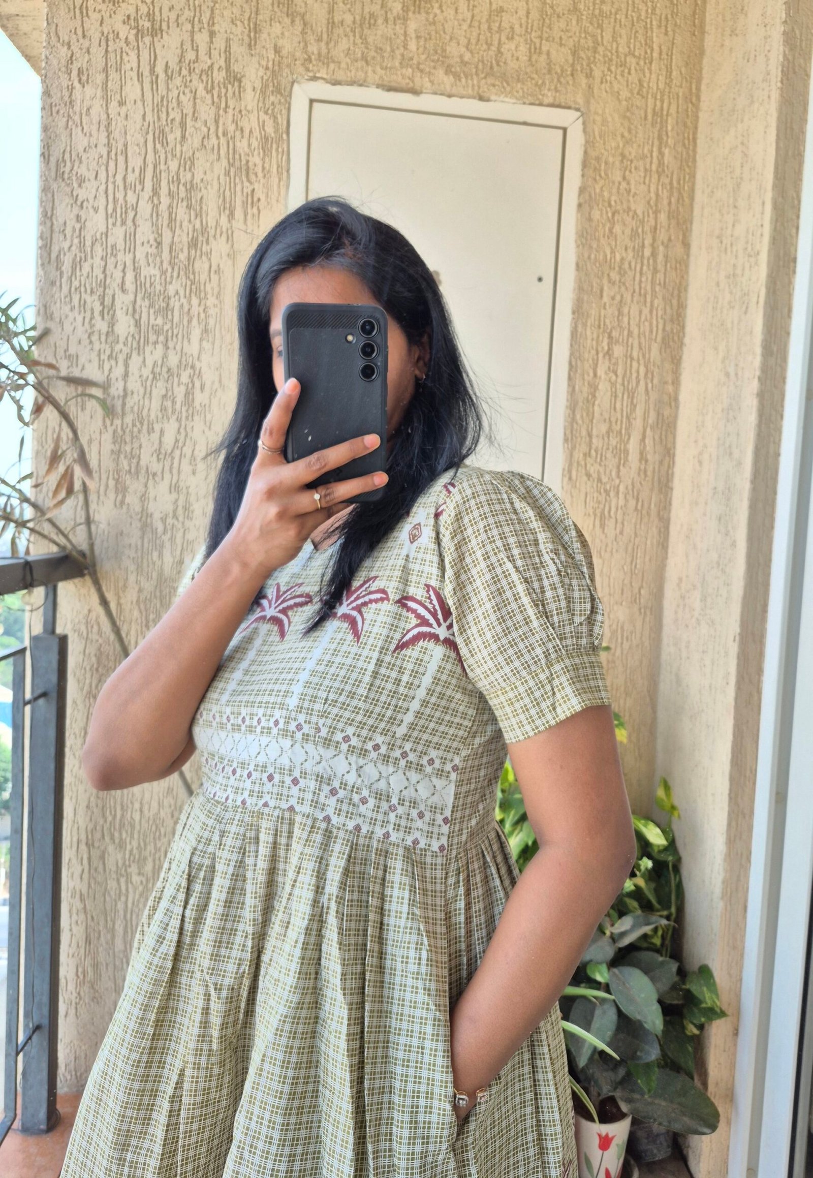 Pista Green vintage cotton dress. - Image 5
