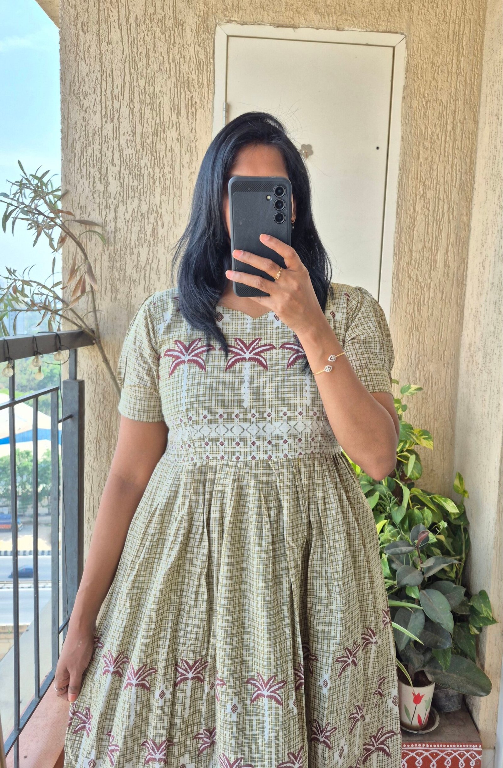 Pista Green vintage cotton dress. - Image 3