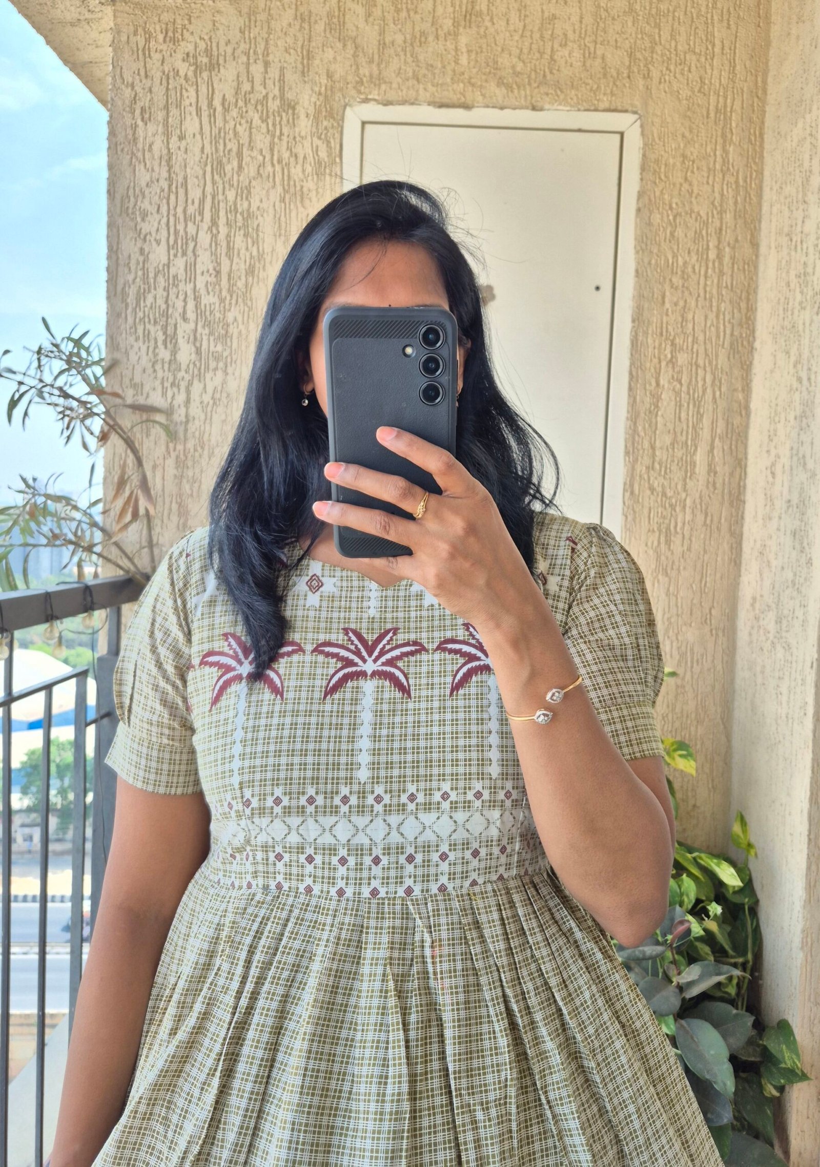 Pista Green vintage cotton dress. - Image 4