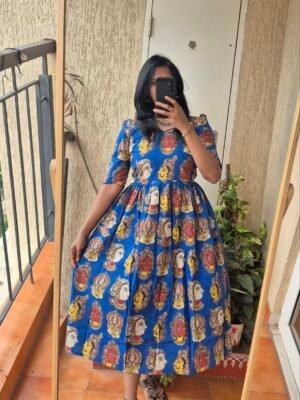 Blue Kathakali cotton dress.