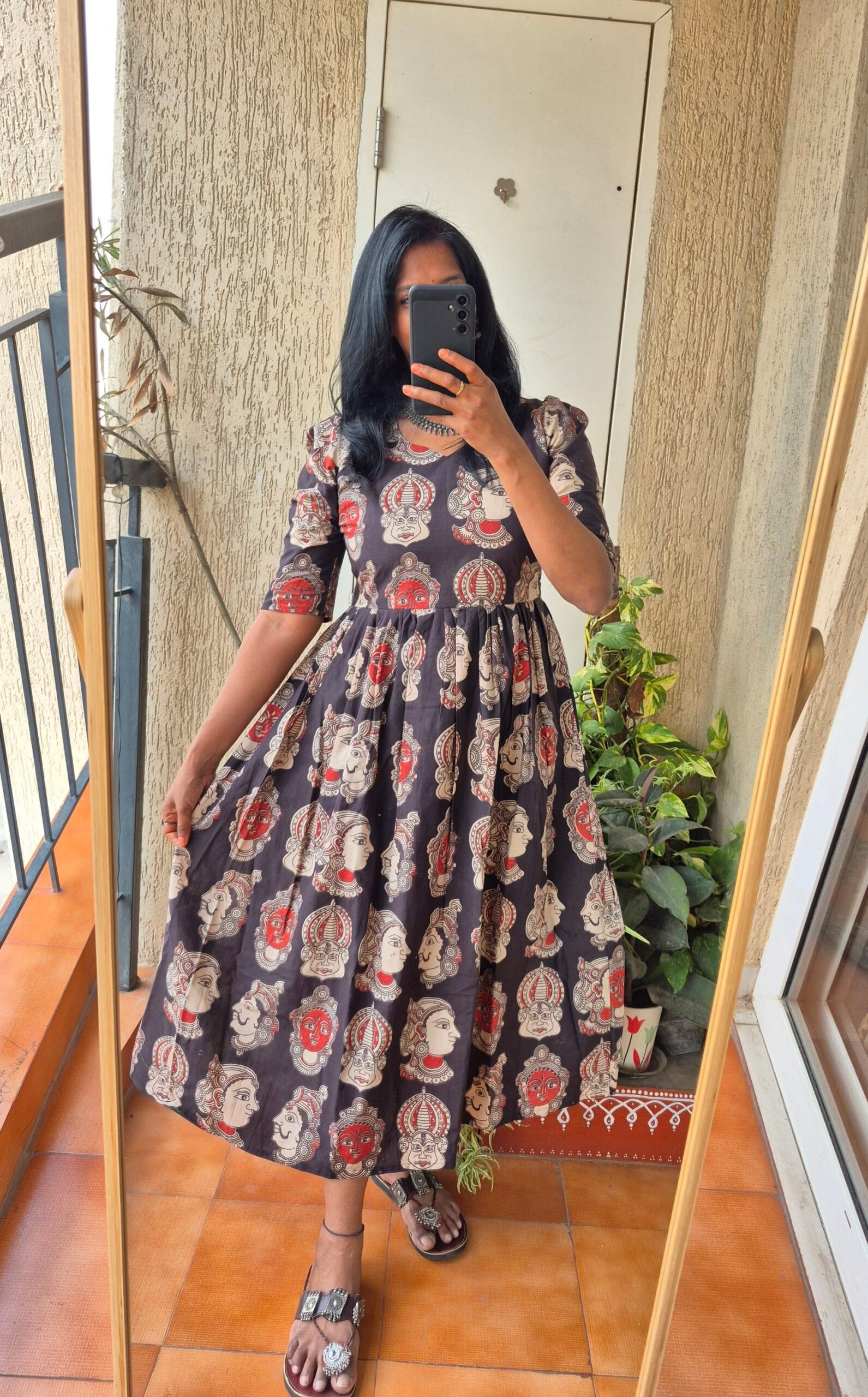 Black Kathakali cotton dress.