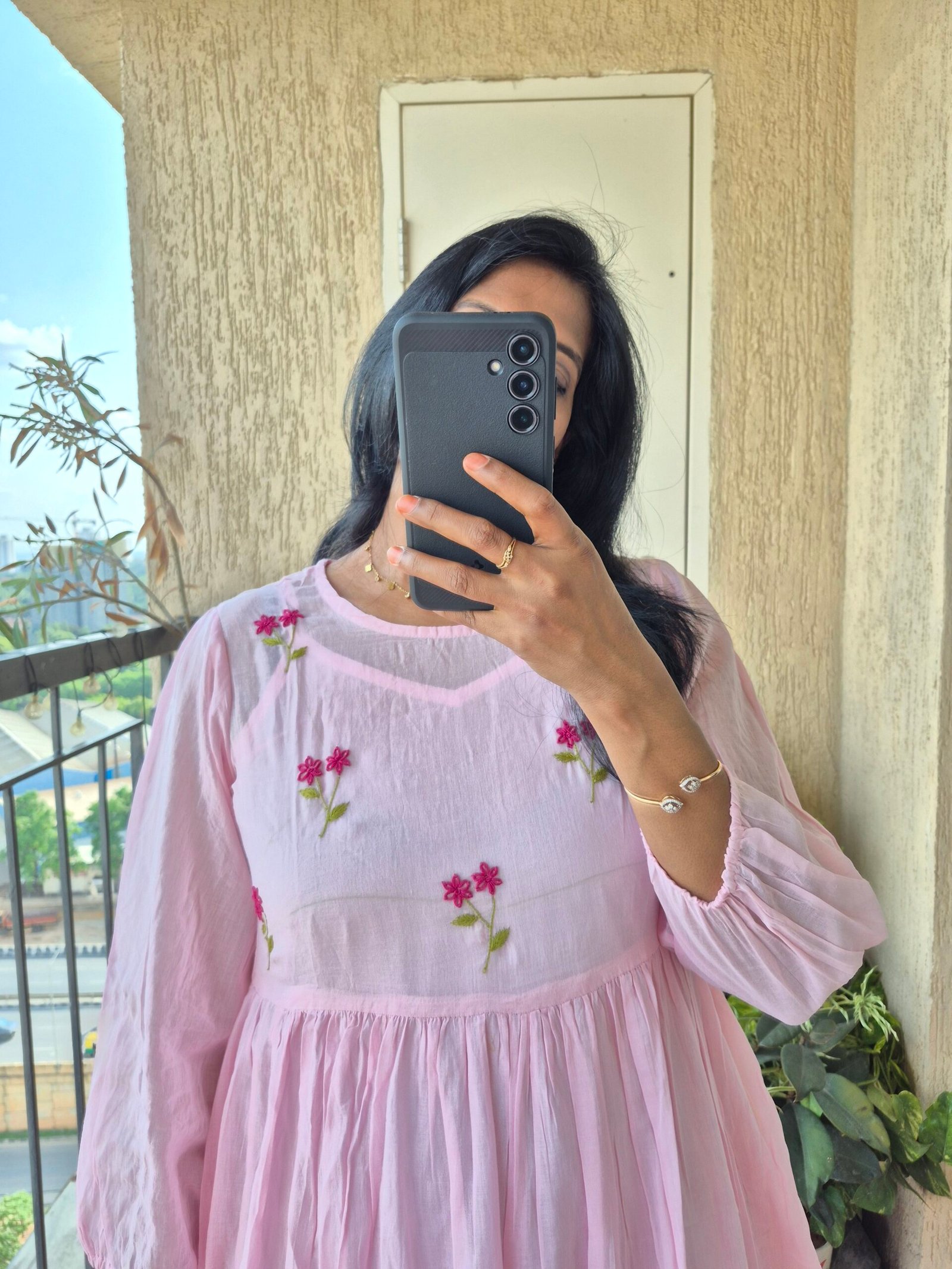 Baby pink 2 piece mul cotton dress. - Image 6