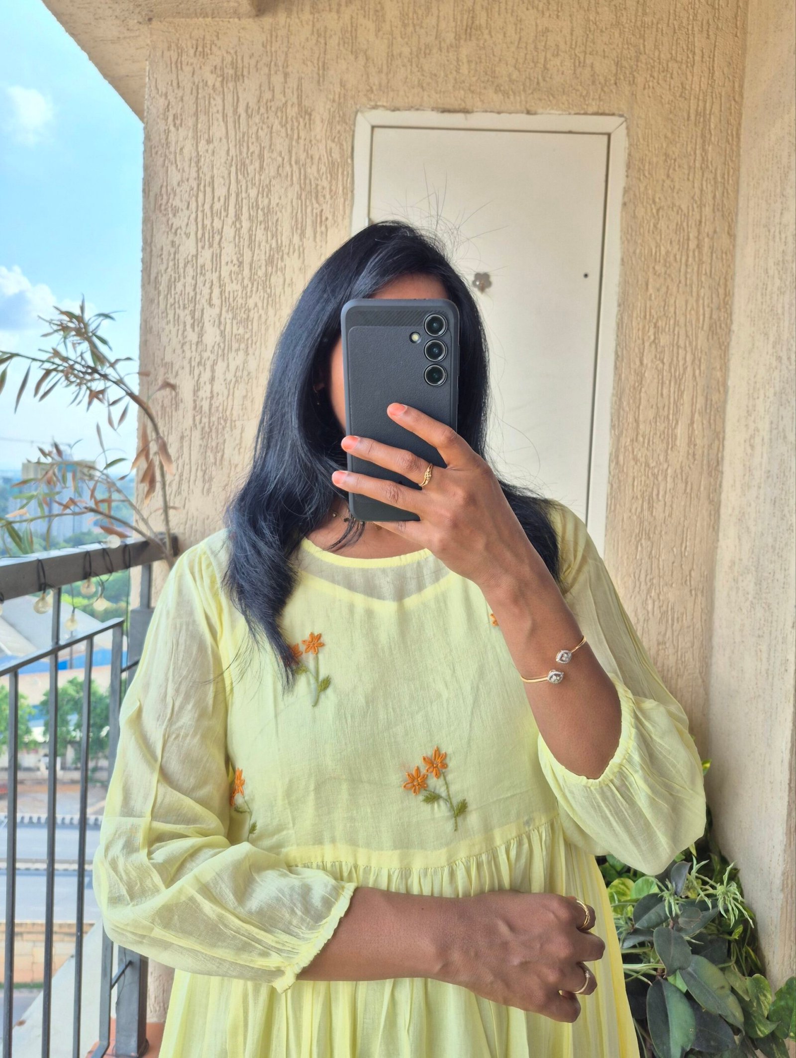 Lemon yellow 2 piece mul cotton dress. - Image 6