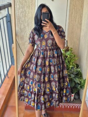 Brown kathakali cotton dress.