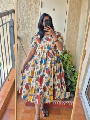 Hasthas penkalamkaari cotton dress.