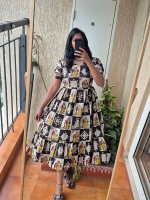 Baapu bomma kalamkaari cotton dress.