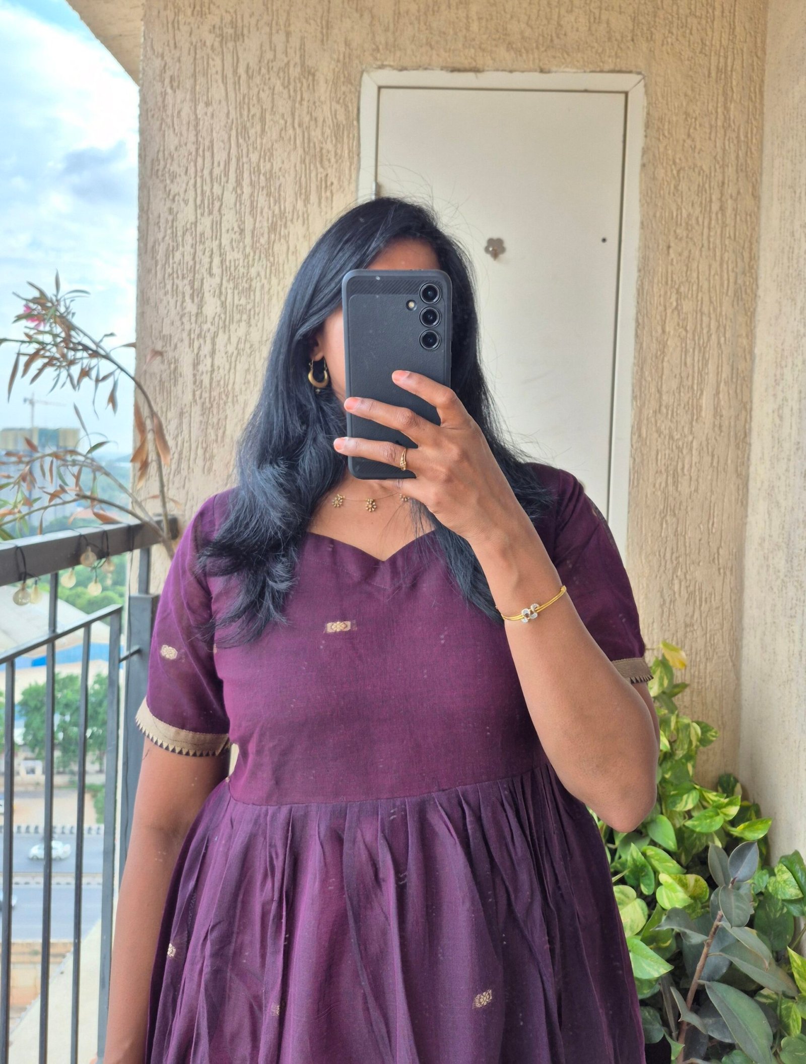 Deep Purple Narayanpet cotton dress. - Image 4