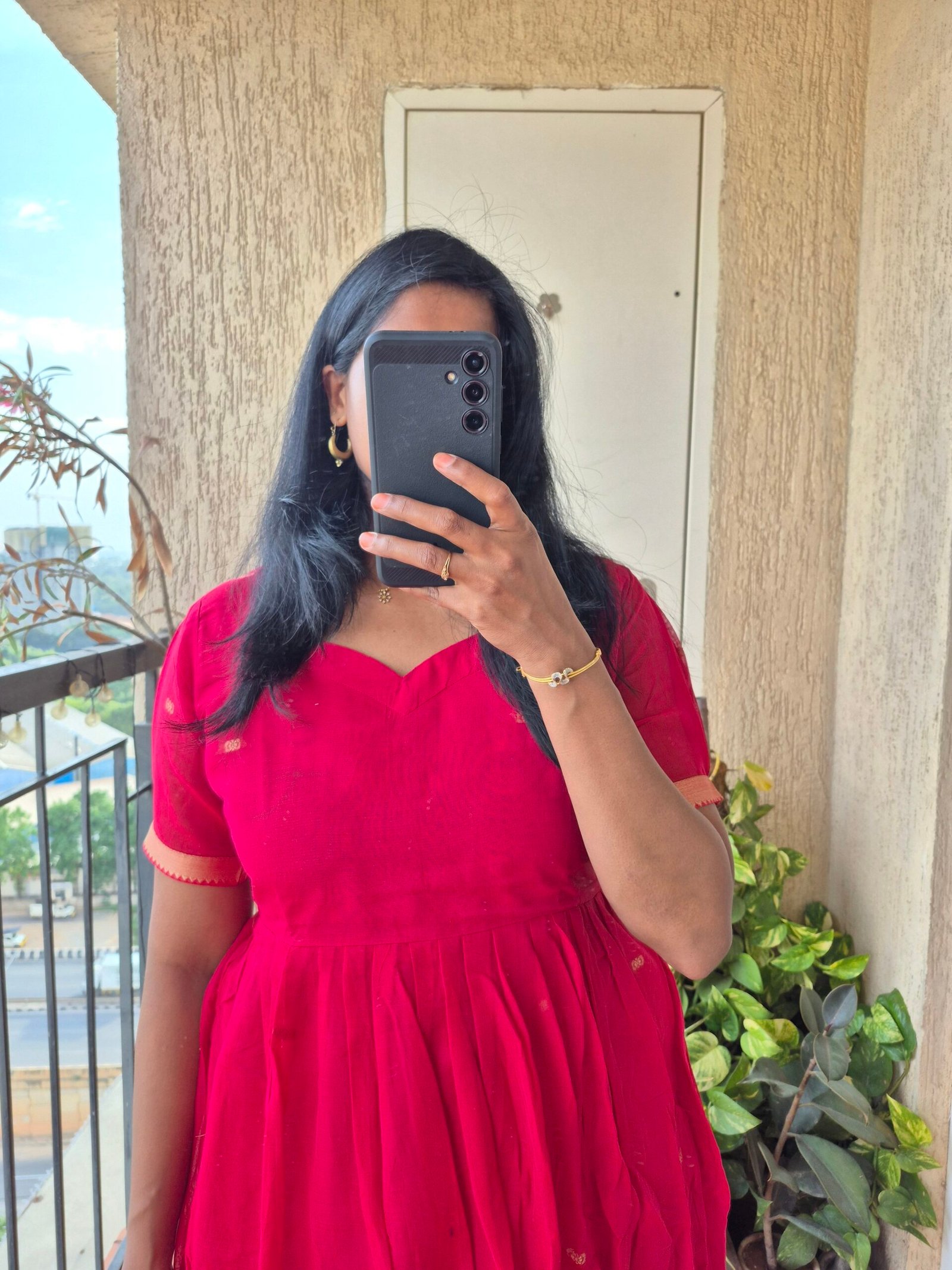 Rani pink Narayanpet cotton dress. - Image 2