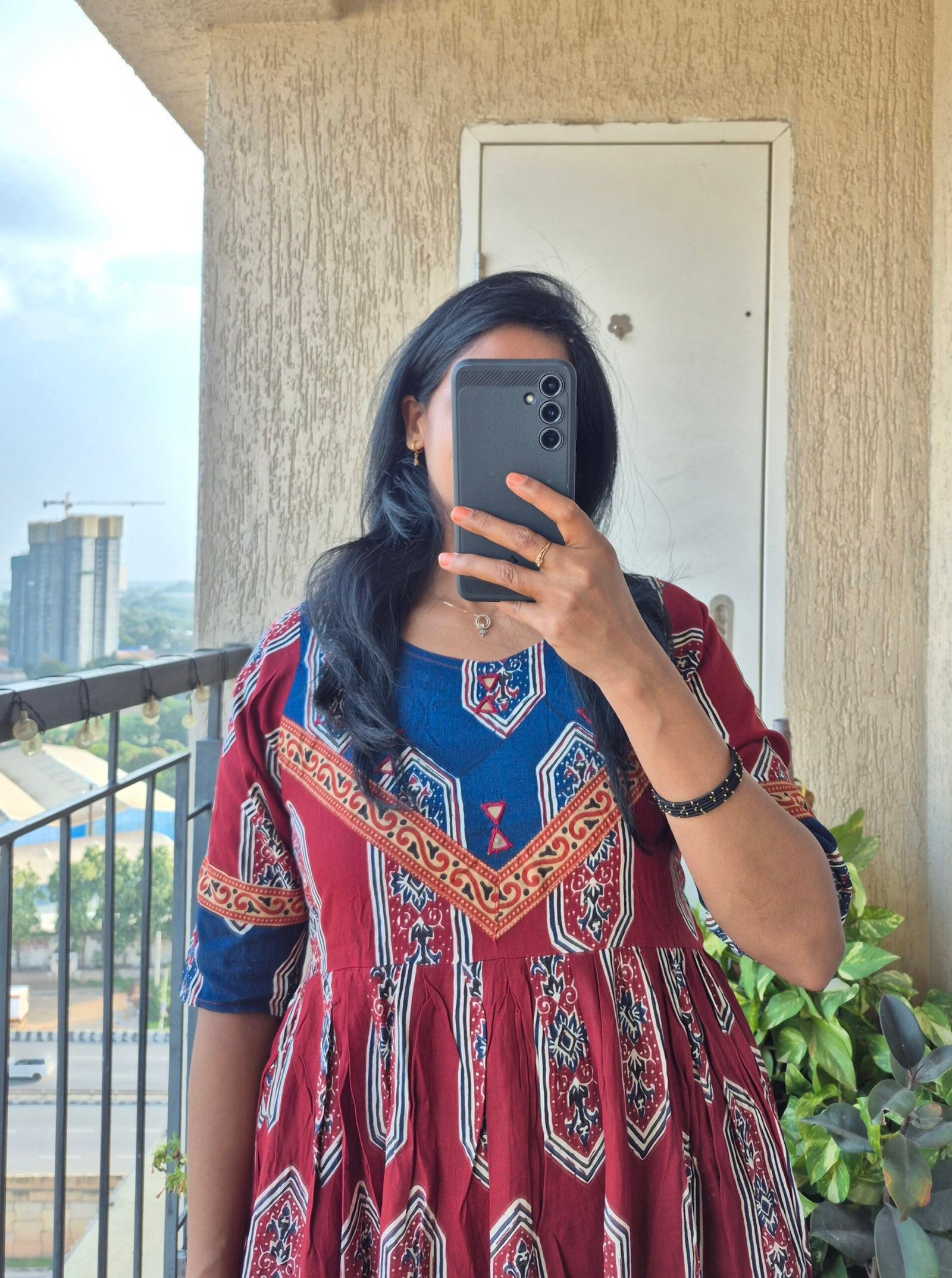 Marron Jarokha mirror work dress. - Image 5